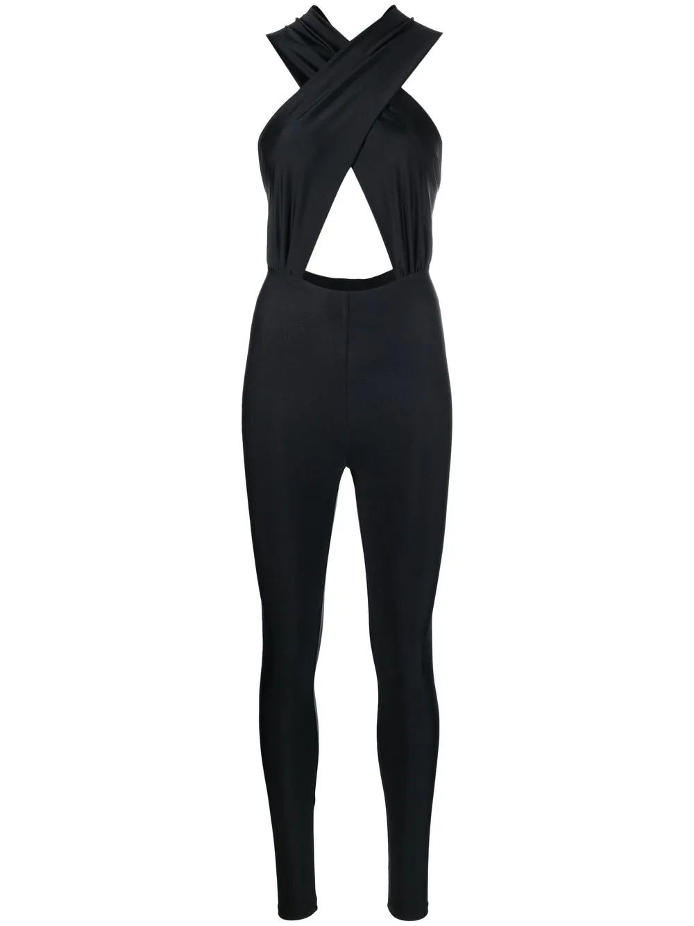 

THE ANDAMANE jumpsuit skinny con tiras cruzadas - Negro