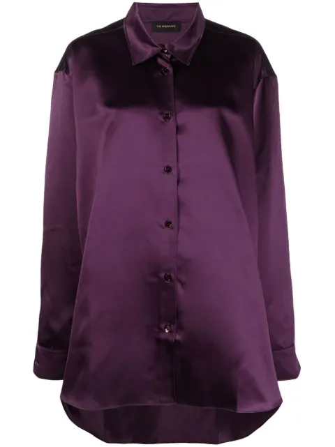satin-finish long-sleeve shirt