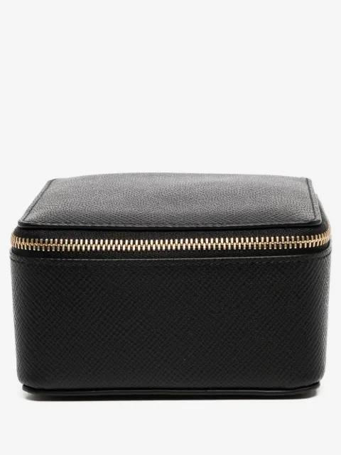 Smythson logo-stamp zip box
