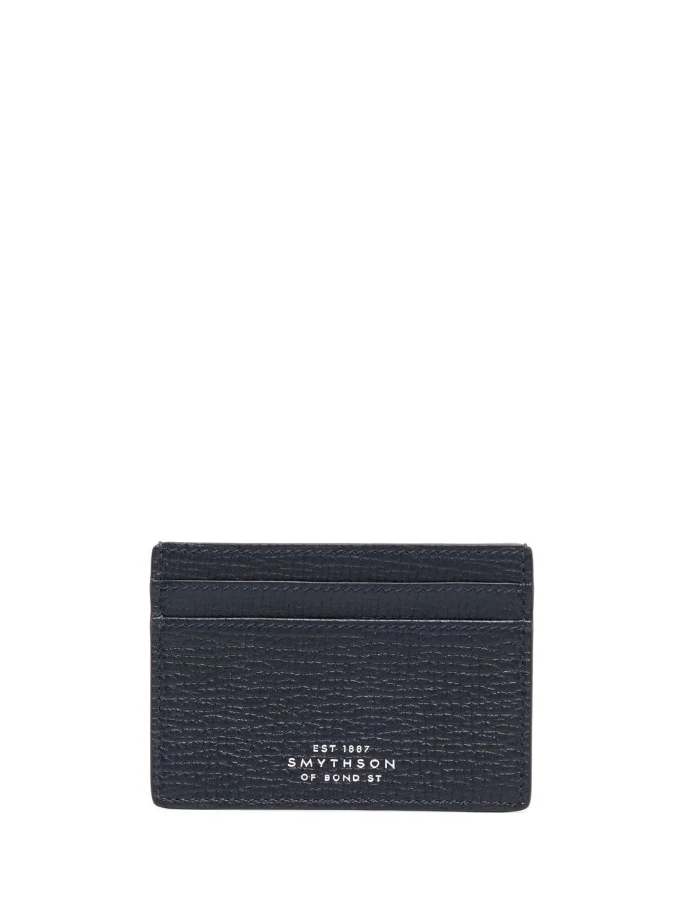 

Smythson logo-embossed leather cardholder - Black