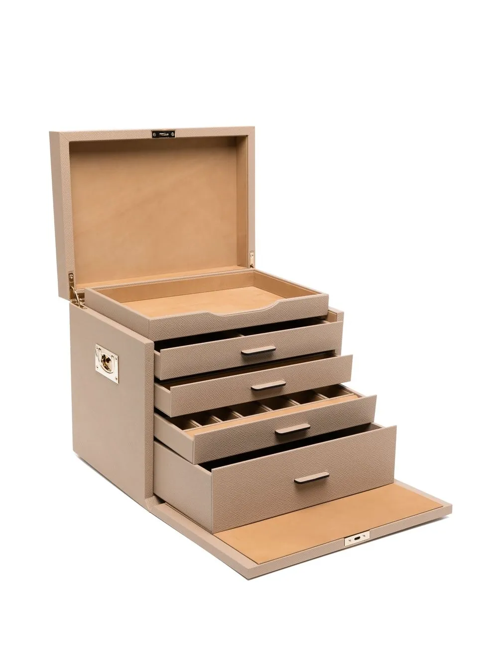 Smythson Leather Trinket Box In Neutrals