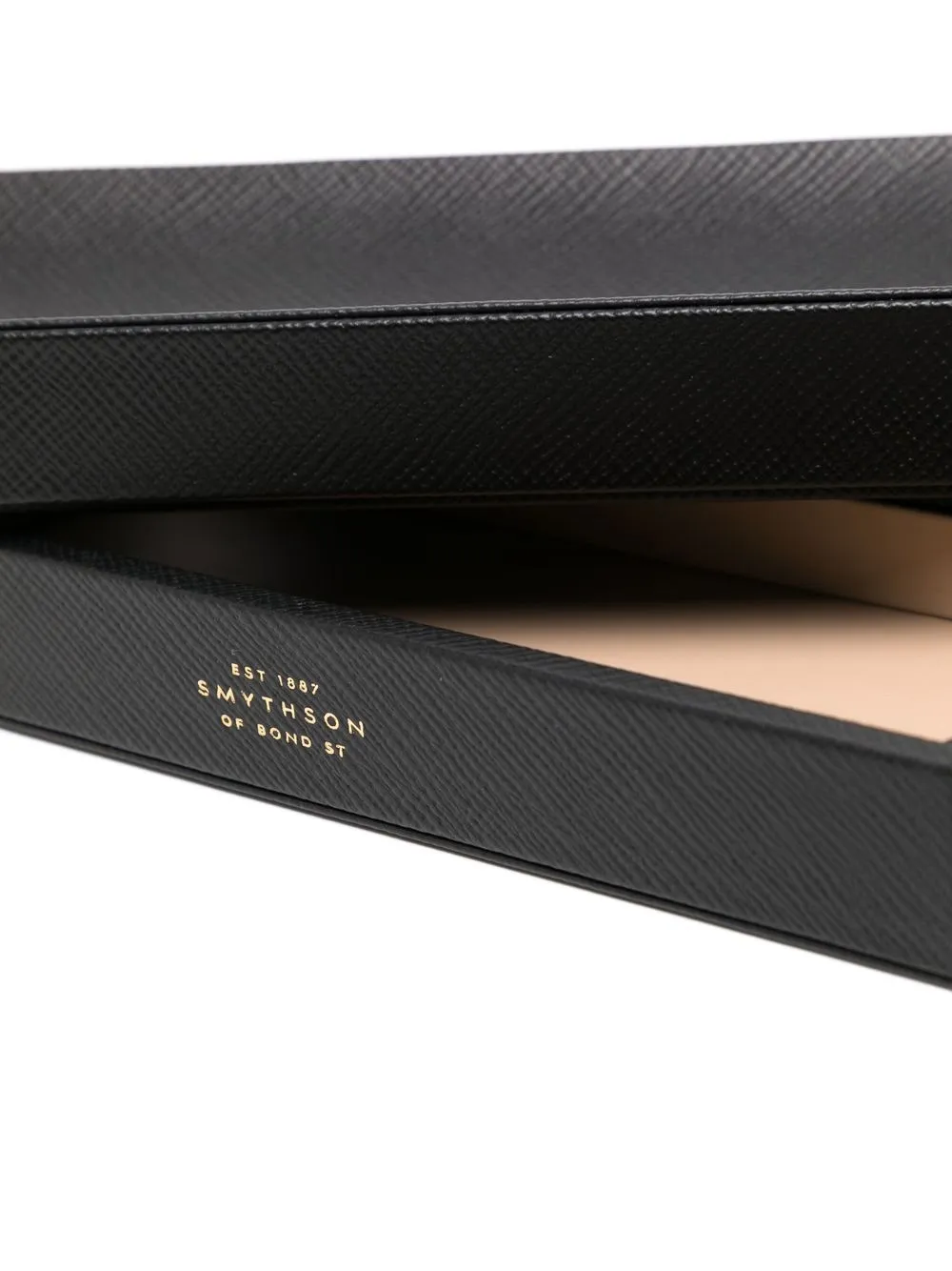 Smythson Embossed-logo Pen Organiser In Black
