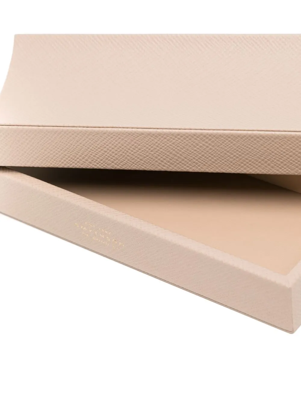 Smythson Rectangular Leather Box In Neutrals