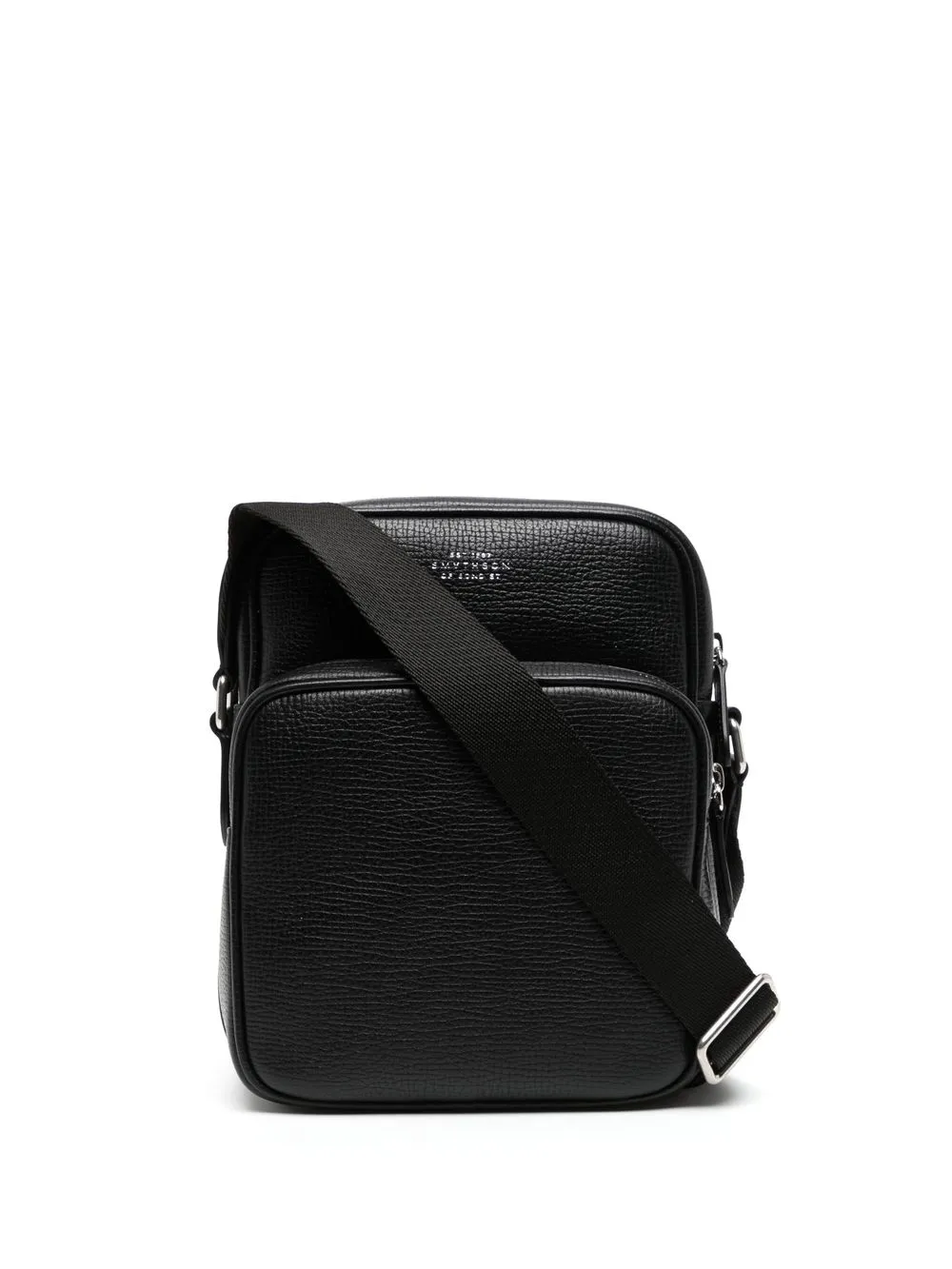 

Smythson bolsa satchel granulada - Negro