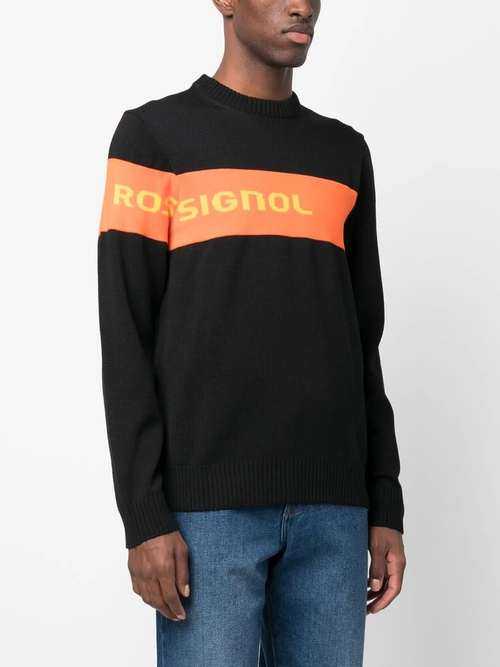 Rossignol Logo-stripe Knit Sweatshirt In Black
