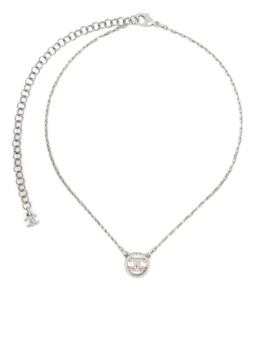 Collier à pendentif CC serti de cristal (années 2000) - CHANEL Pre-Owned - Modalova