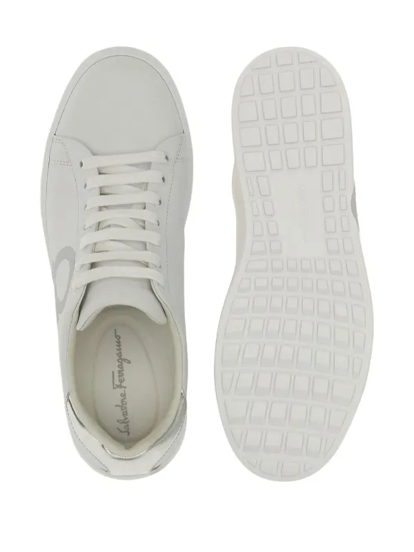 Ferragamo Gancini-print lace-up Sneakers | White | FARFETCH ID