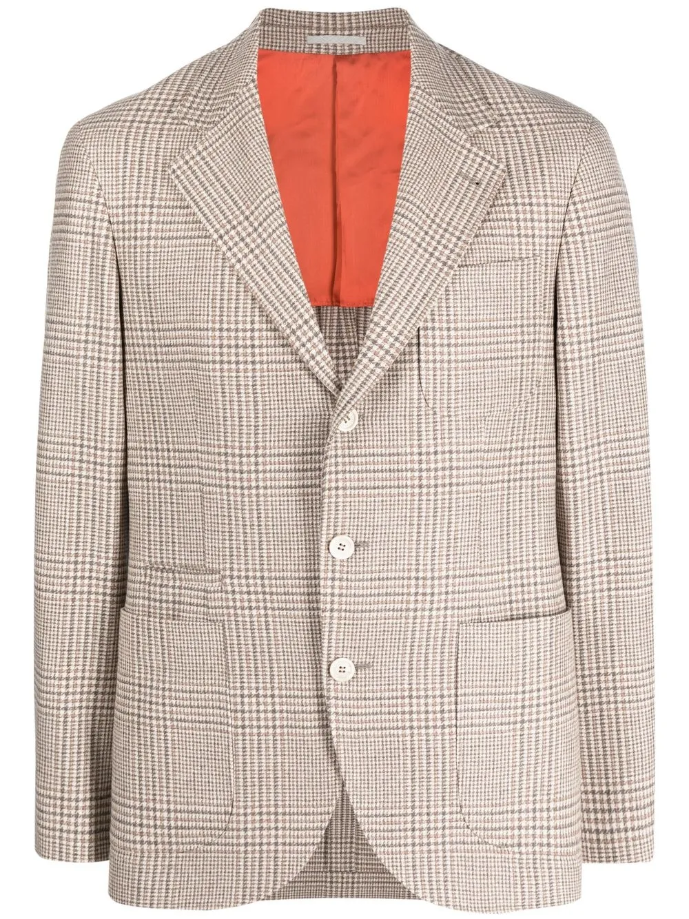 

Brunello Cucinelli checked single-breasted blazer - Brown