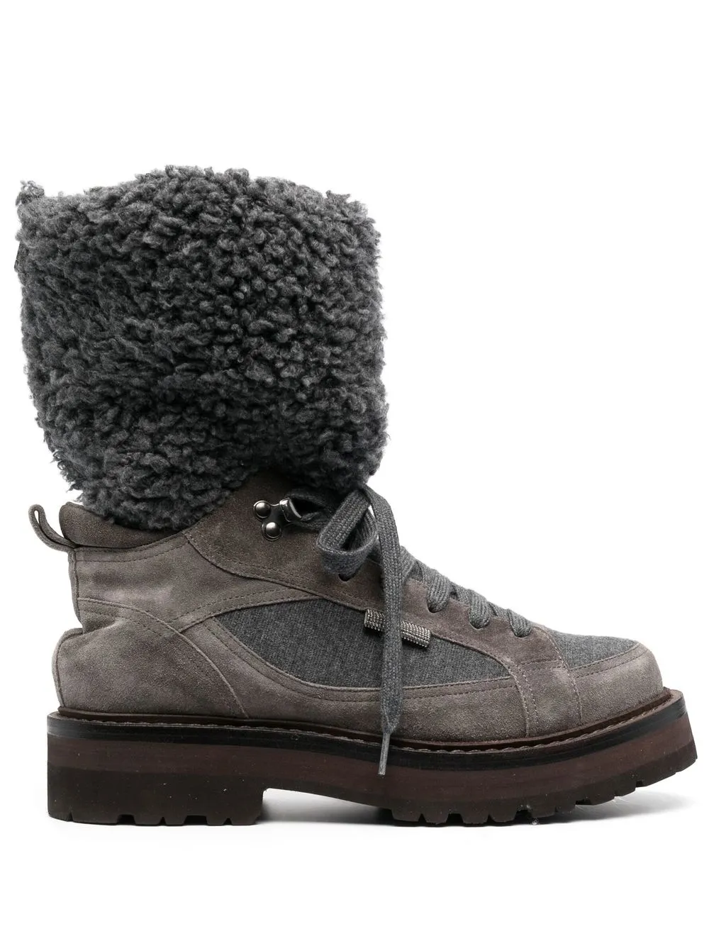 

Brunello Cucinelli faux-fur detail hiking boots - Grey