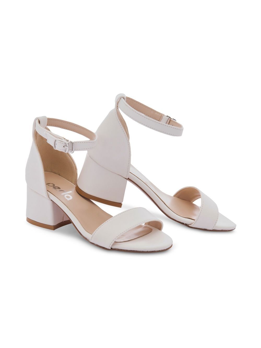 Shop Tulleen Leather Block-heel Sandals In White