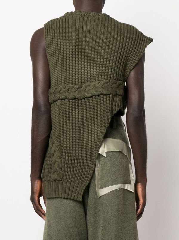 Feng Chen Wang Asymmetric Knitted Vest - ParallaxShops