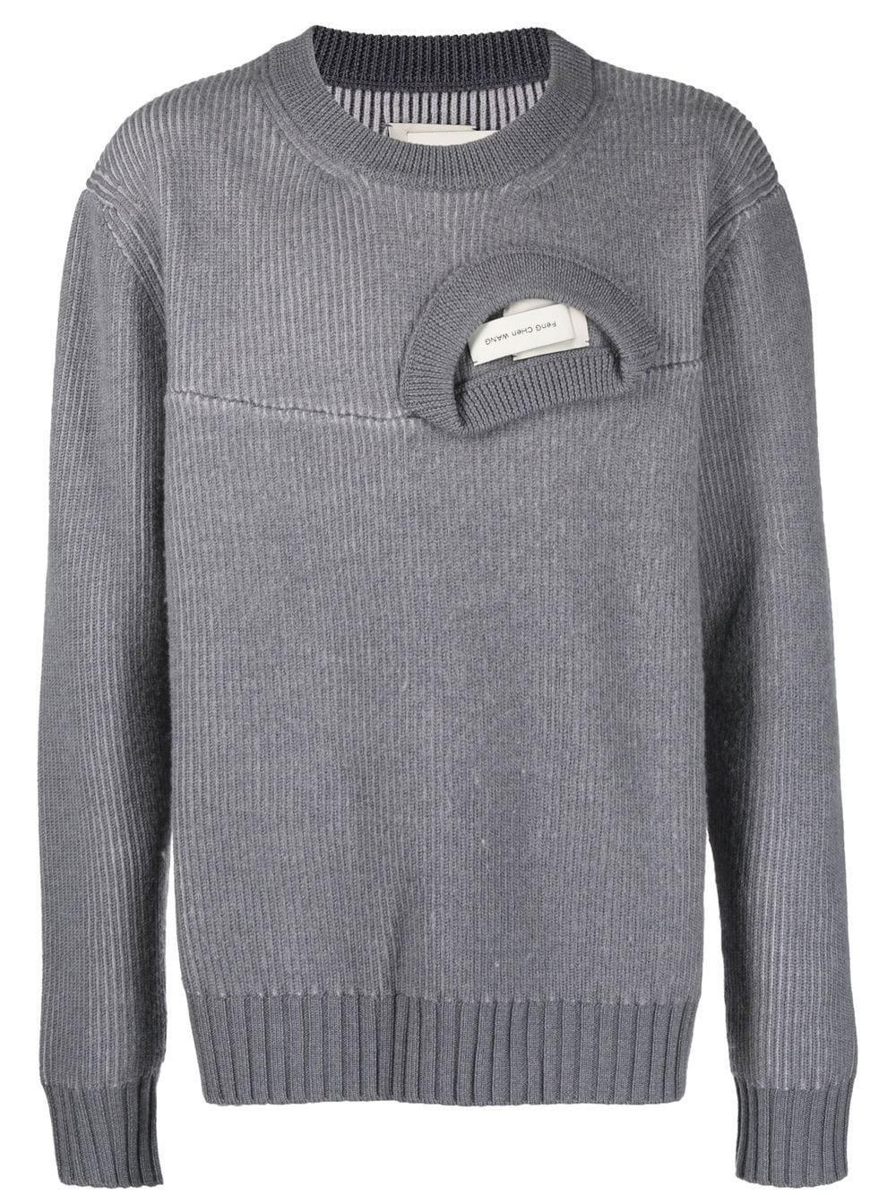 Shop Feng Chen Wang Deconstructed Ribbed Jumper In Grau