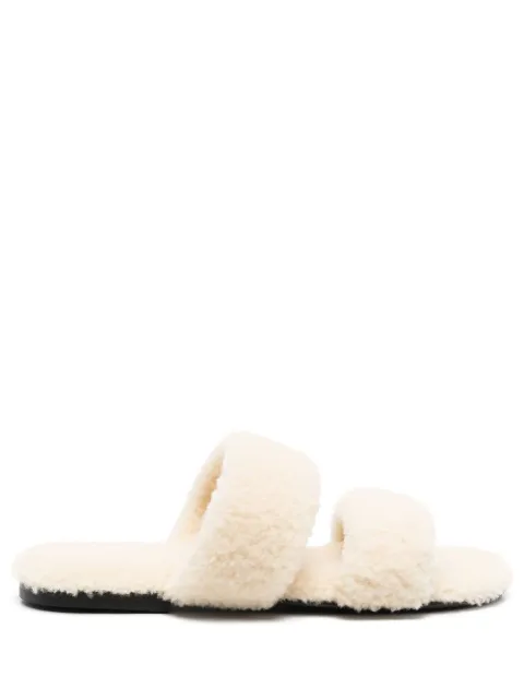 Saint Laurent shearling flat slides