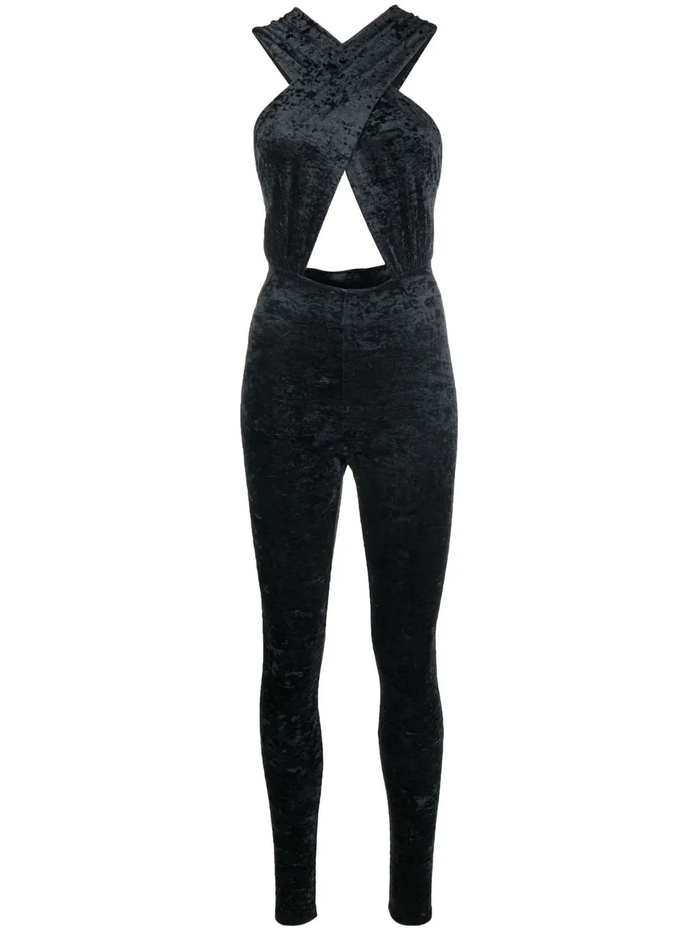 

THE ANDAMANE Hola velvet-effect jumpsuit - Black