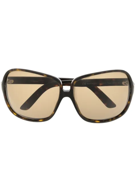 Saint Laurent Pre-Owned lentes de sol oversize con lentes de color 2000