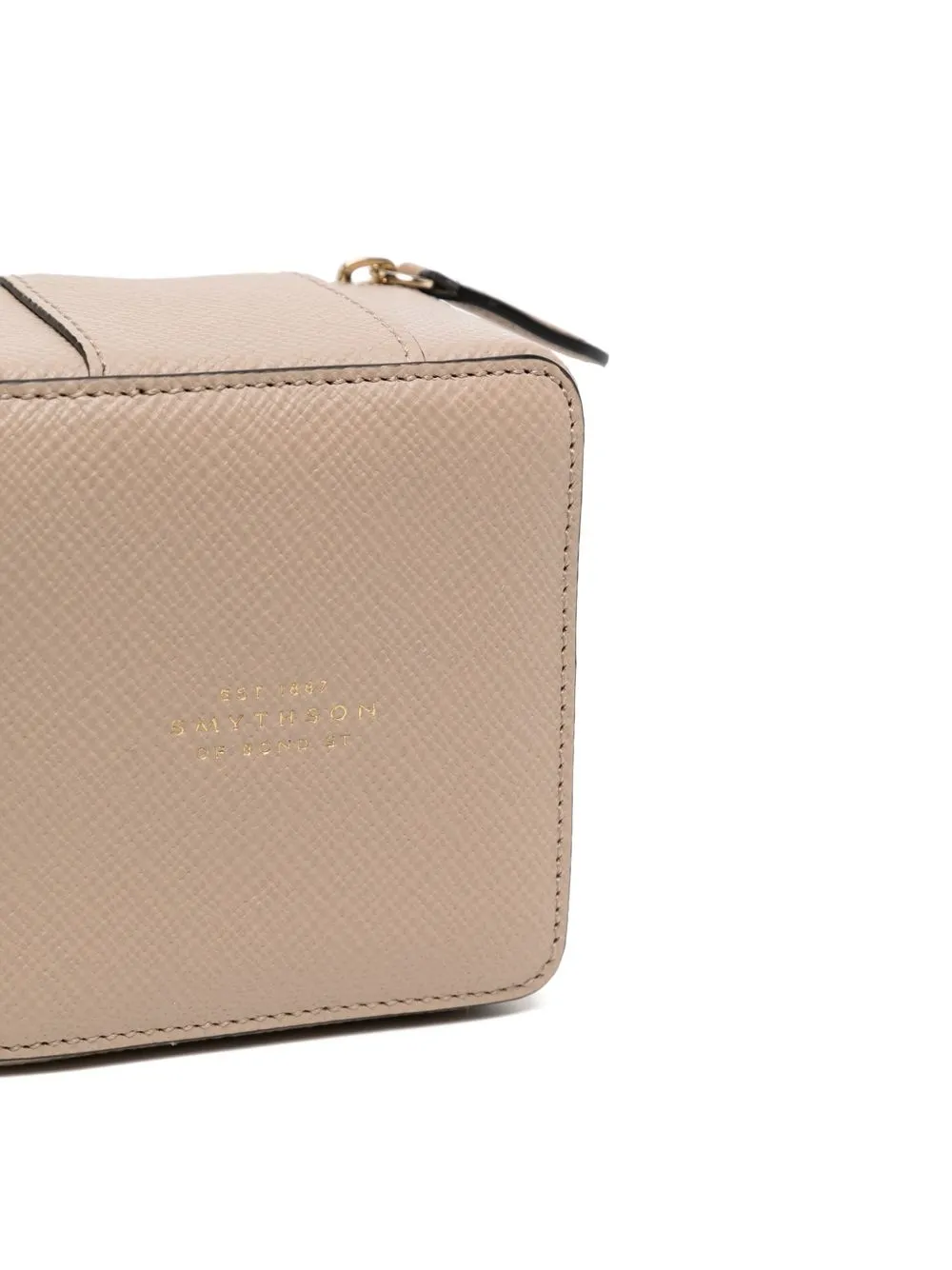 Smythson Logo-stamp Zip Box In Neutrals