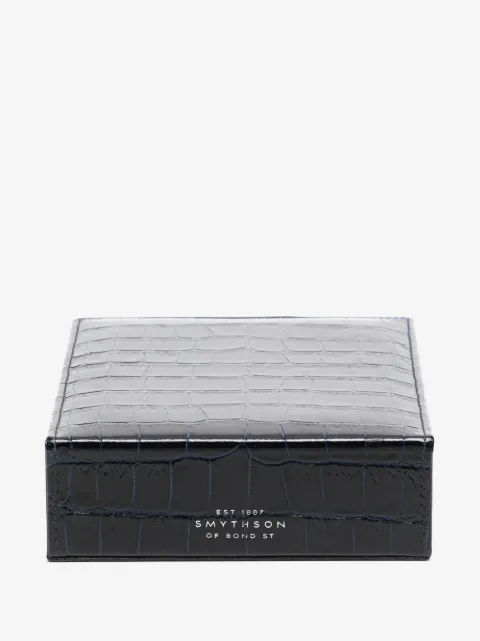 Smythson cinturón con efecto piel de cocodrilo