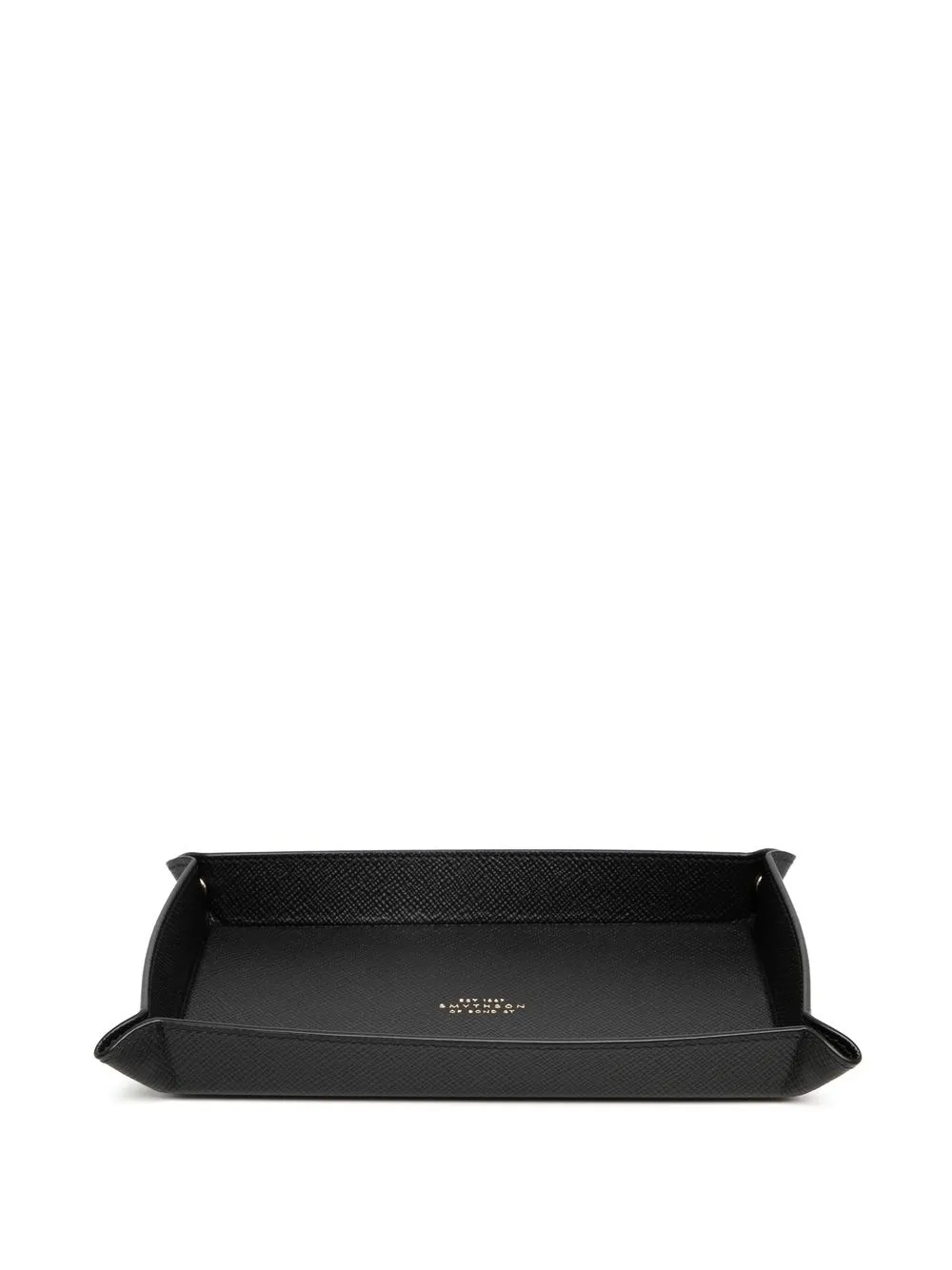 

Smythson logo-stamp leather tray - Black