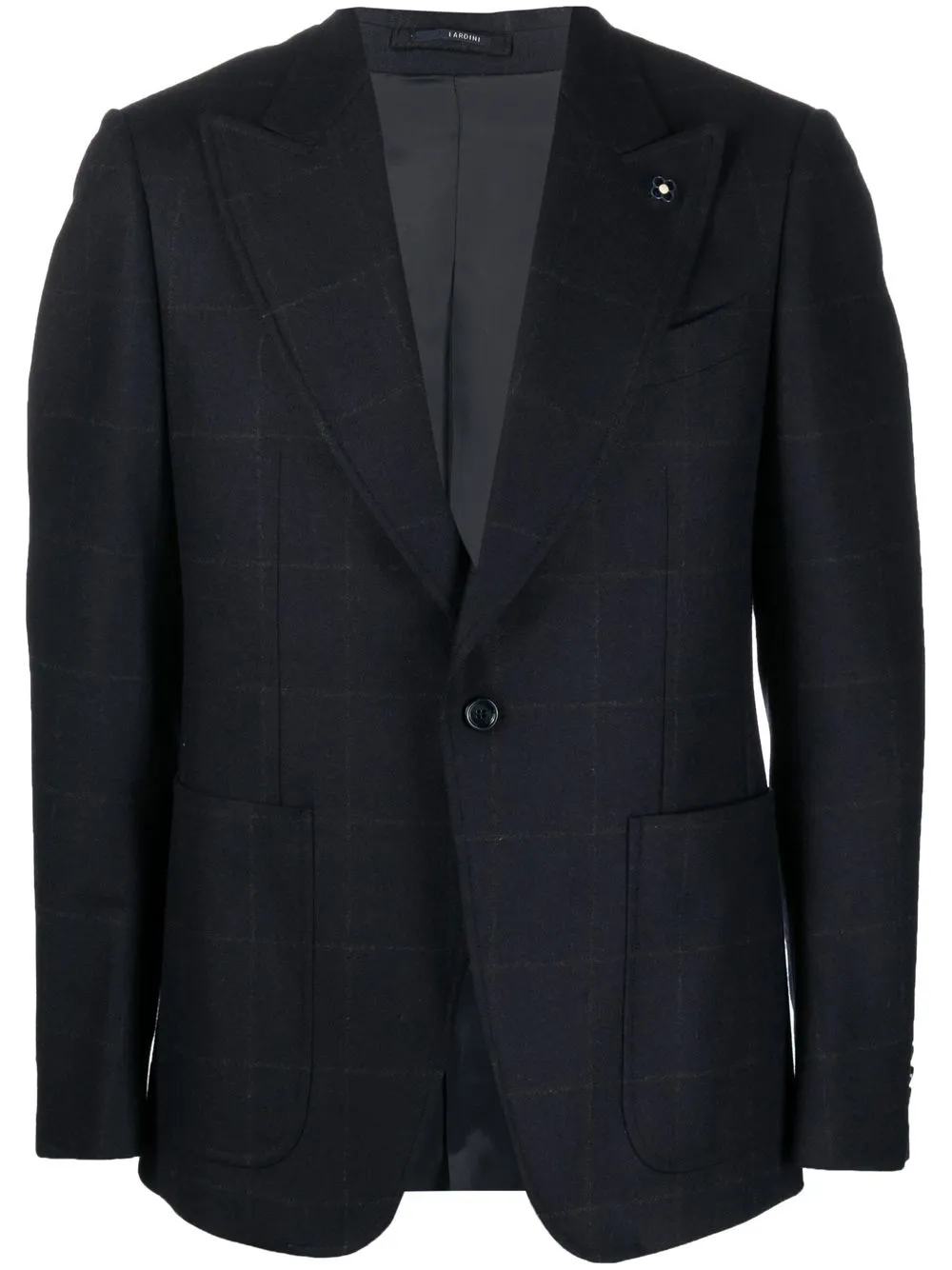 

Lardini Glen-check single-breasted blazer - Blue