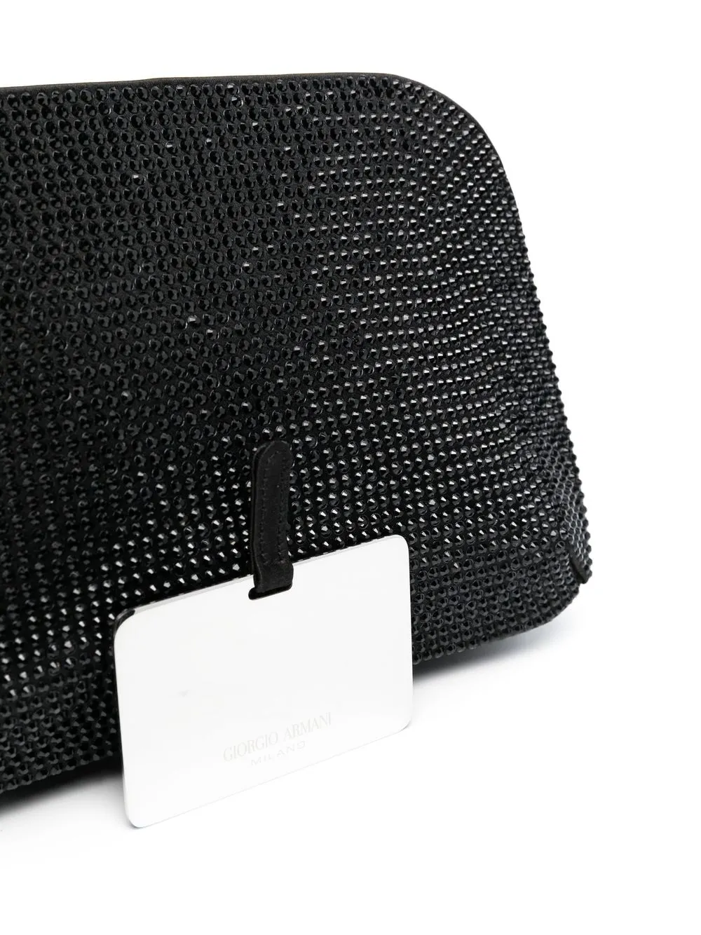 Giorgio Armani La Prima Rhinestone-embellished Clutch Bag in Black, view 4