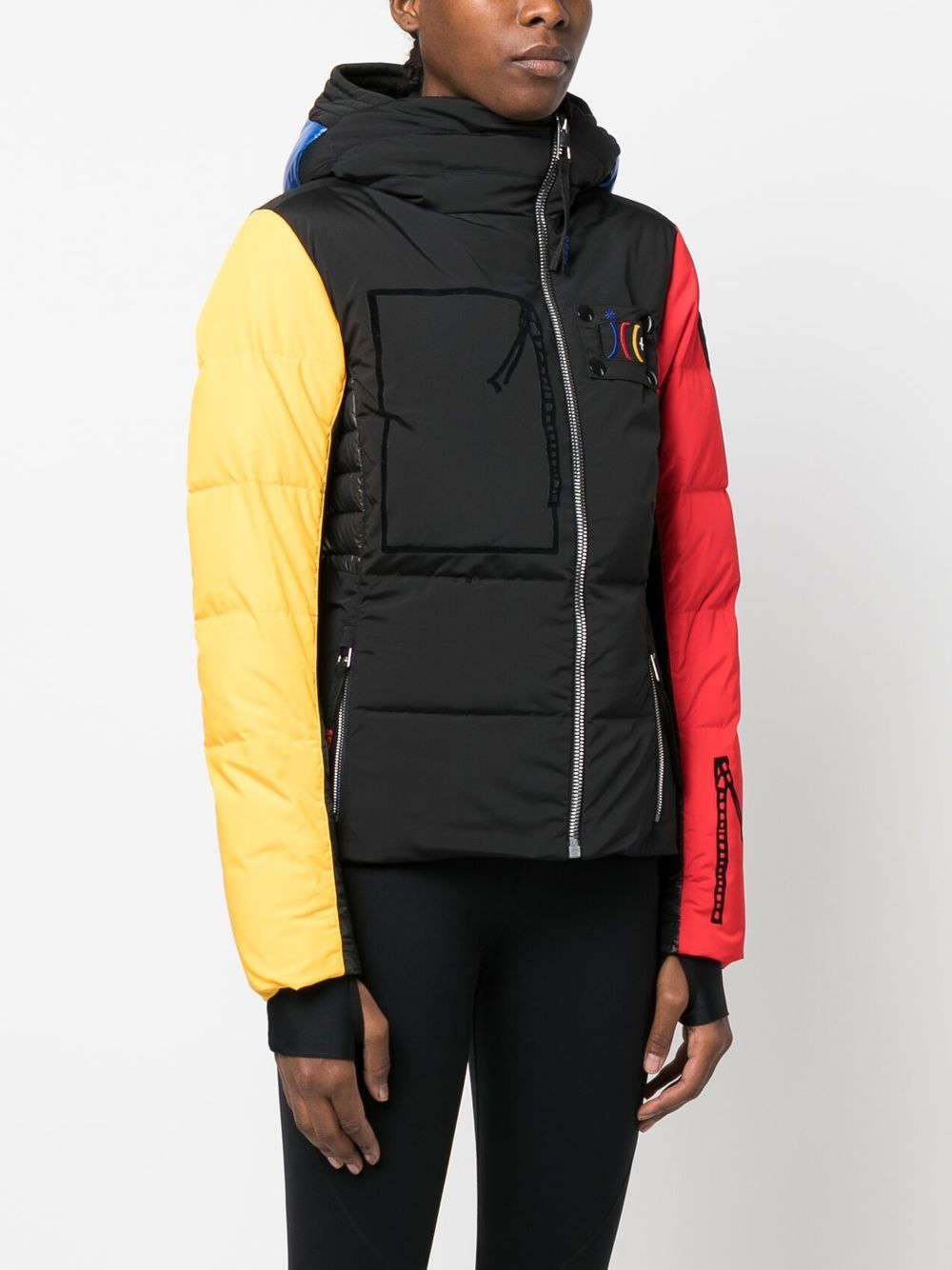 colour block down jacket