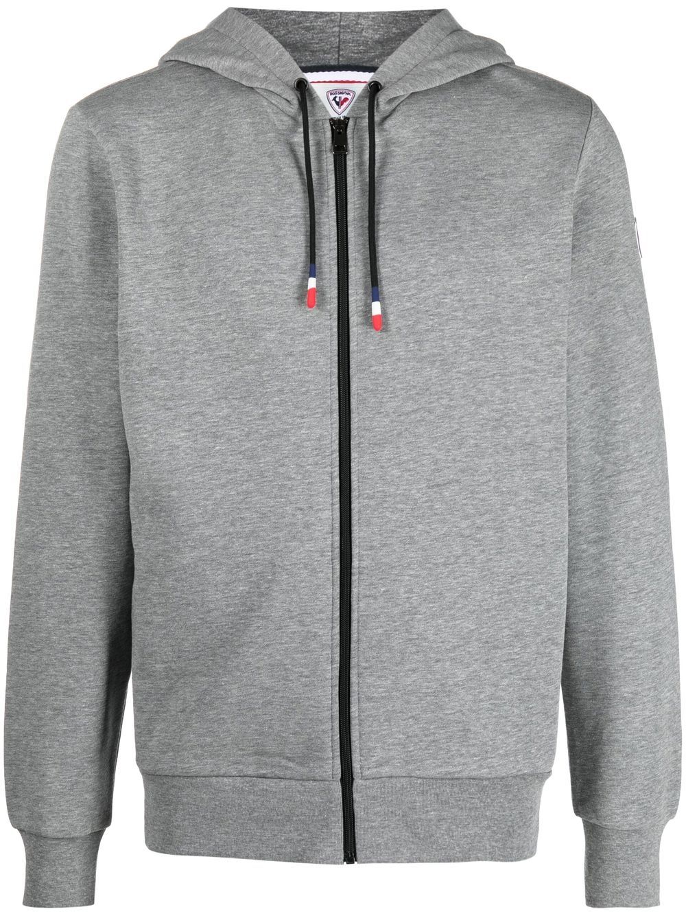 Rossignol Logo-patch Zip-fastening Hoodie In Grey