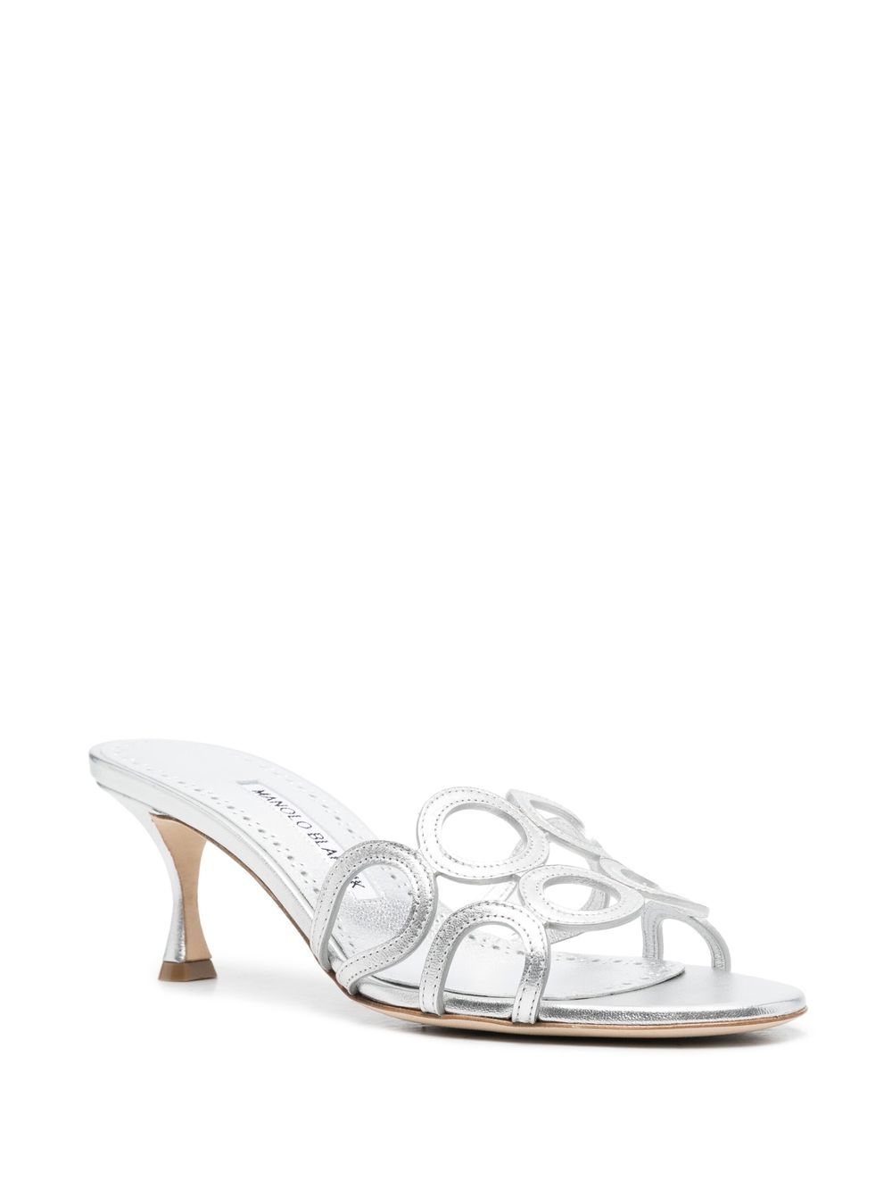 Manolo Blahnik Barimu sandalen met open neus - Zilver