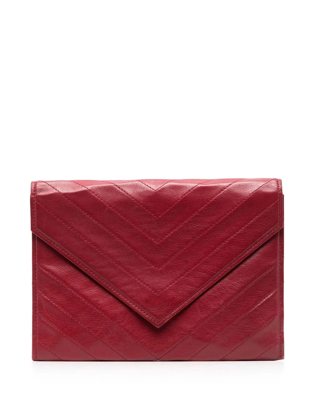 

Yves Saint Laurent Pre-Owned bolsa de mano tipo sobre capitonada 1980 - Rojo