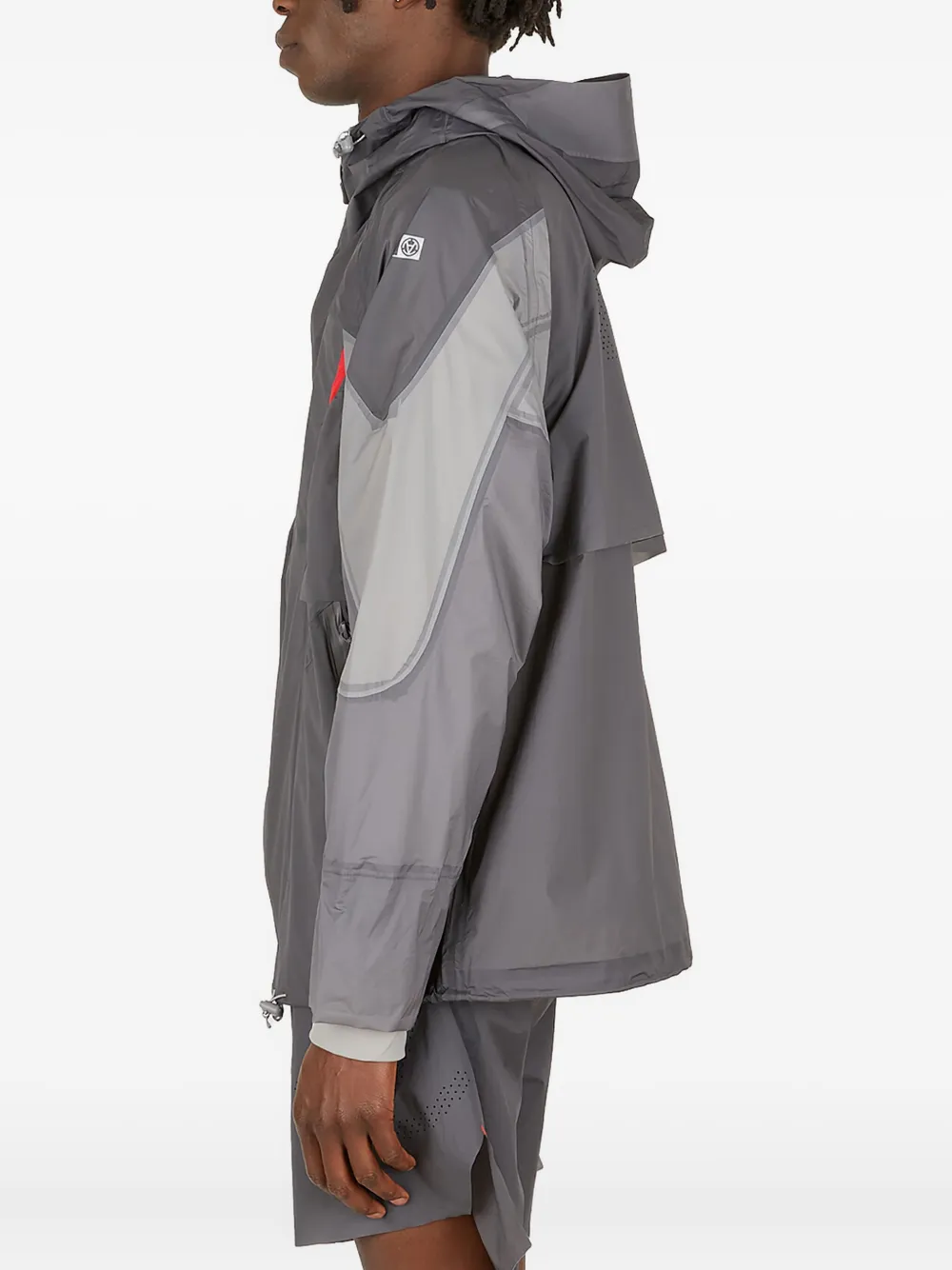 Fila X Slam Jam panelled hooded jacket Grijs