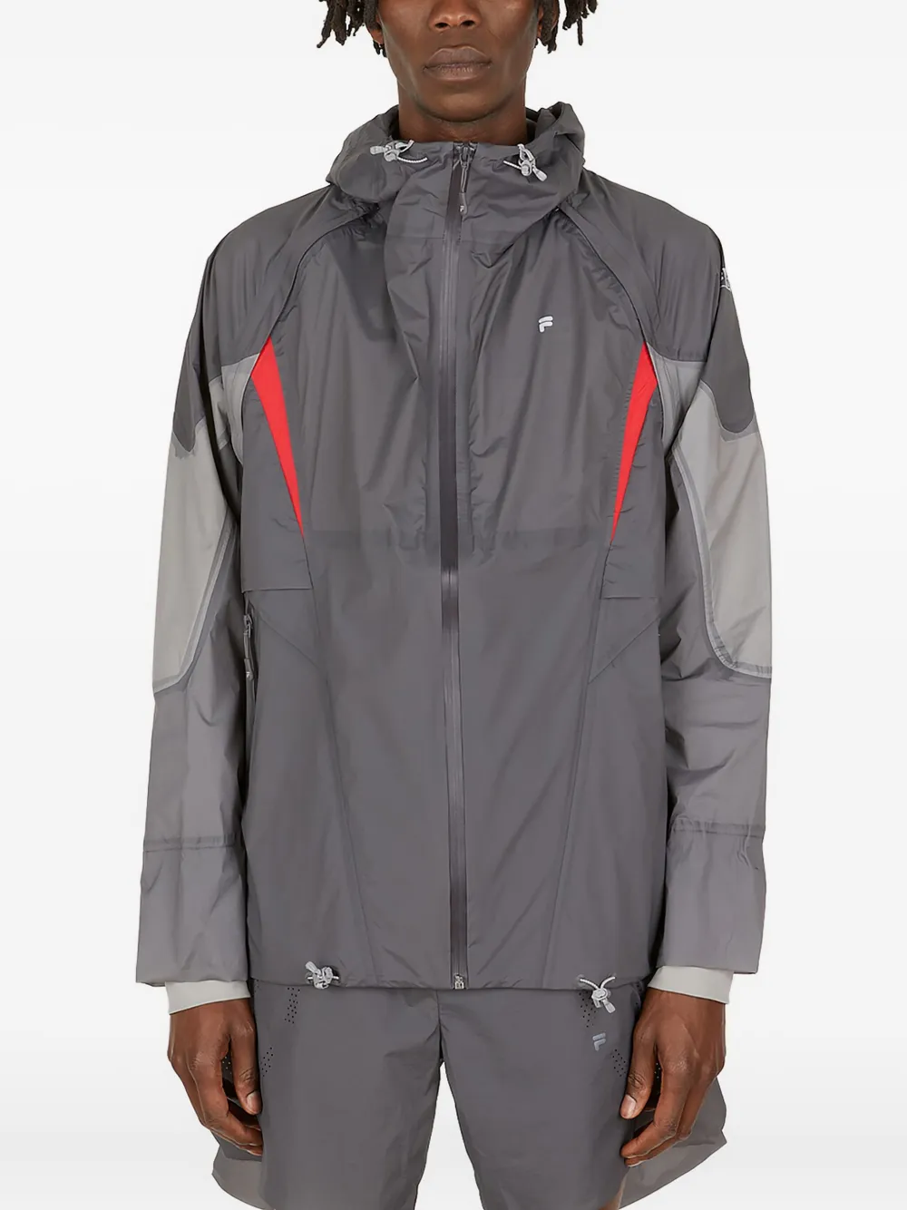 Fila X Slam Jam panelled hooded jacket | Grey | Image 1