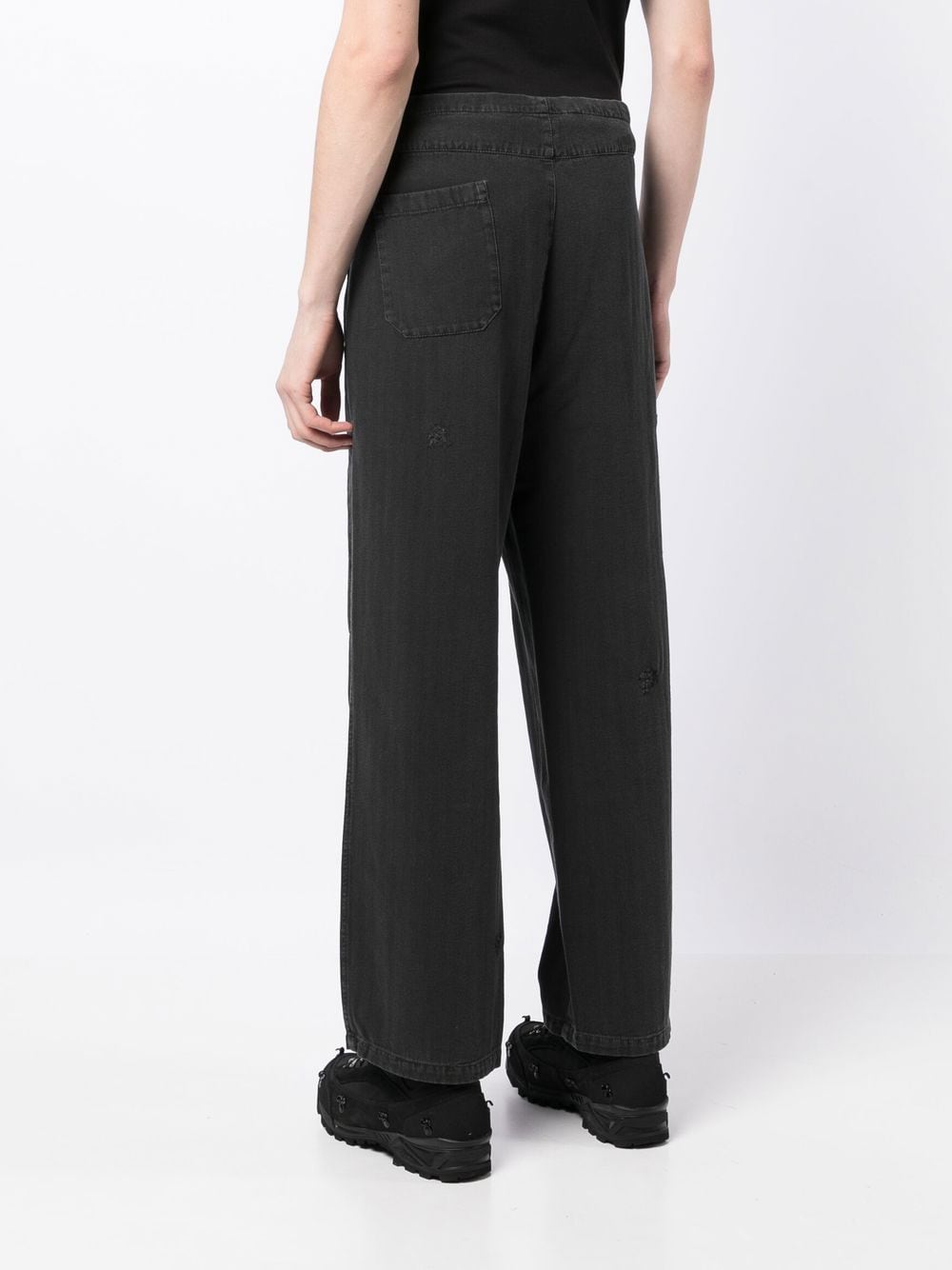 Shop Palm Angels Drawstring-waist Trousers In 黑色