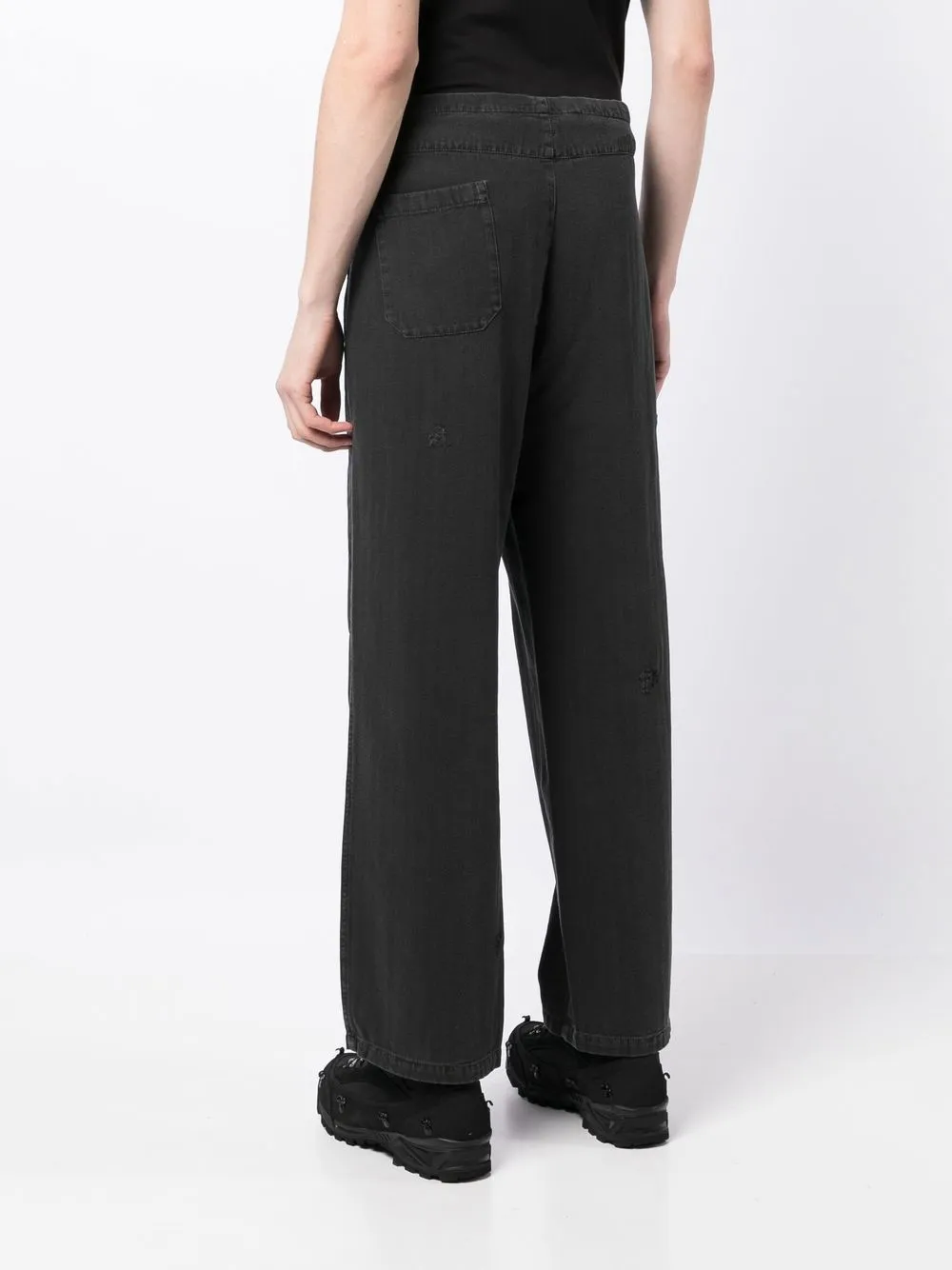 Palm Angels Drawstring-waist Trousers In 黑色