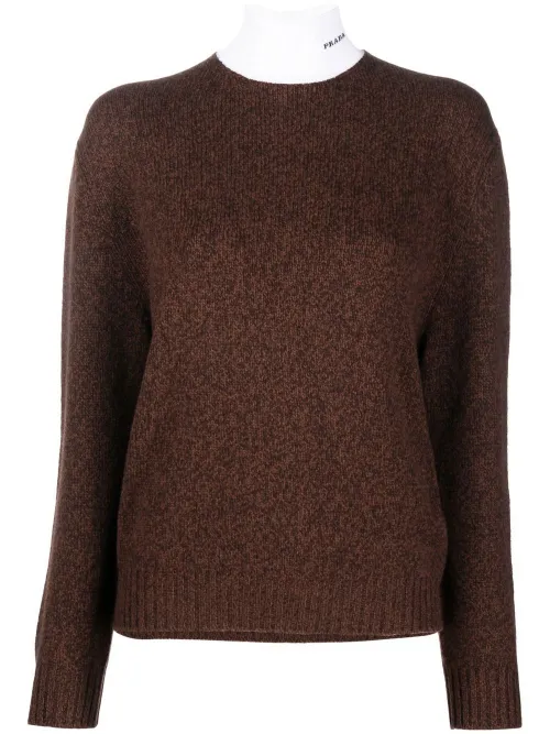 Pull en cachemire mélangé à col v - Prada - Modalova