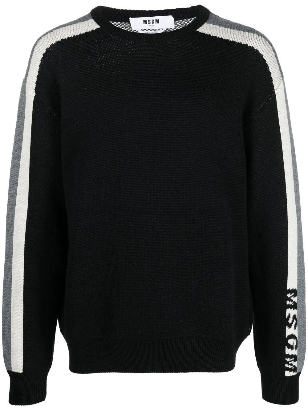 

MSGM striped ribbed-knit jumper - Black