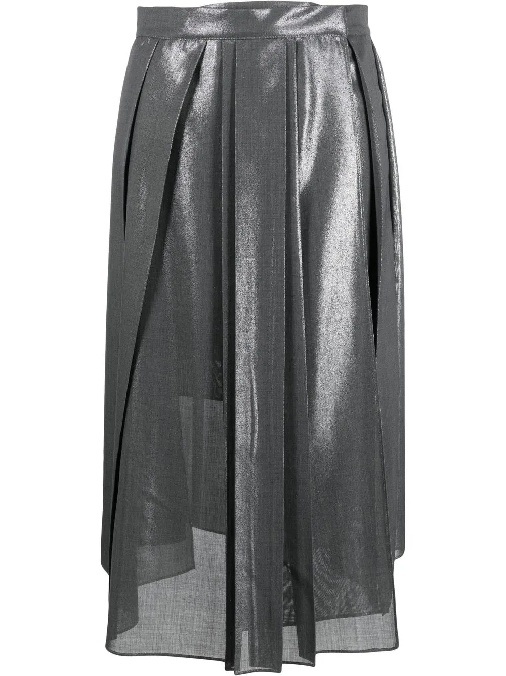 

Brunello Cucinelli high-waisted satin skirt - Grey