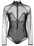 Fleur Du Mal long-sleeve mesh bodysuit - Black
