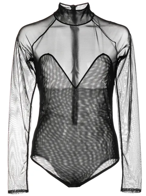 Fleur Du Mal long-sleeve mesh bodysuit