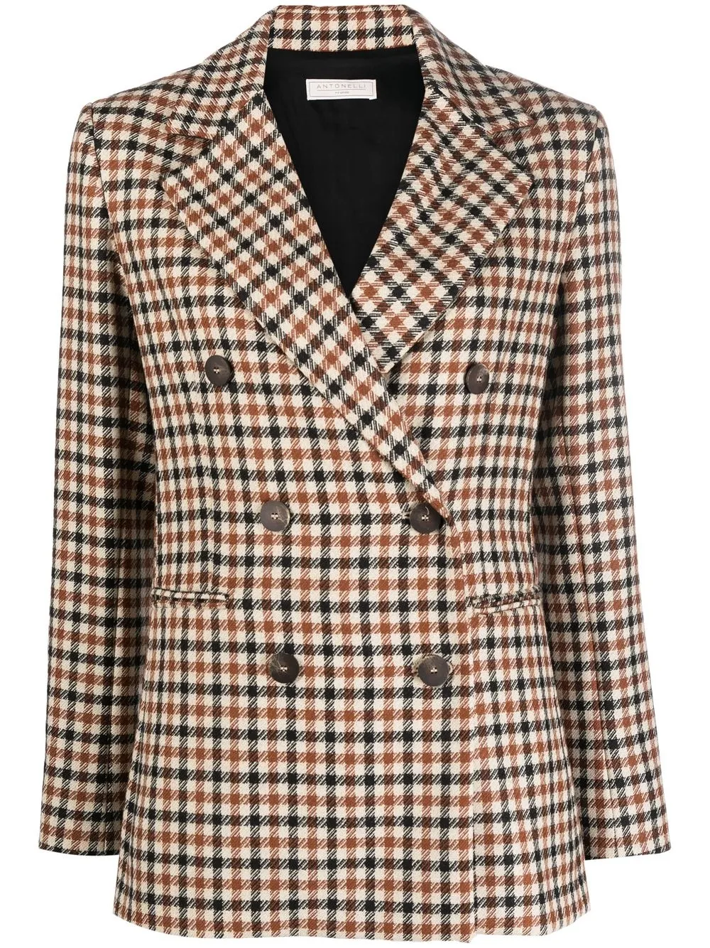 

Antonelli check-pattern double-breasted blazer - Brown