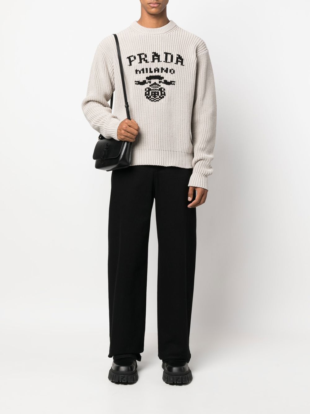 Prada Intarsia trui - Grijs