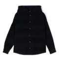 Palm Angels Kids check-print hooded shirt jacket - Blue