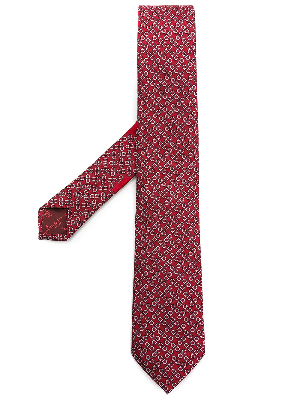 

Salvatore Ferragamo patterned monogram silk tie - Red