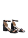 Tulleen patent leather block-heel sandals - Black