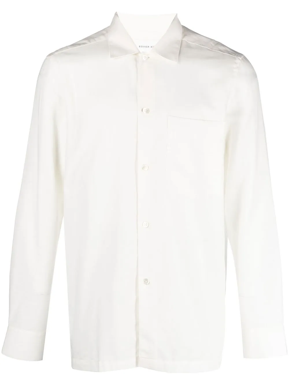 

Berner Kühl camisa Raw con cuello italiano - Blanco