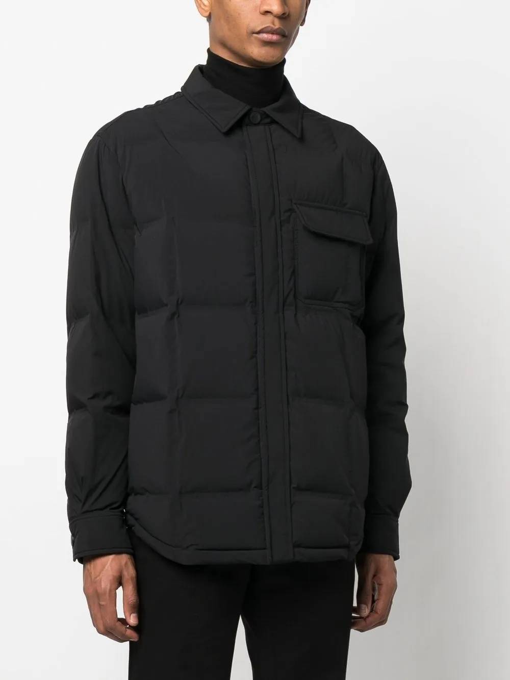 Brioni Padded Shirt Jacket In Black | ModeSens