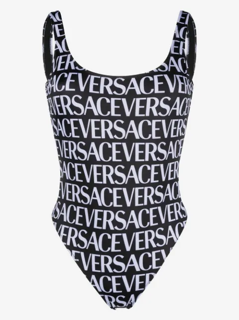 Versace all-over logo print one-piece