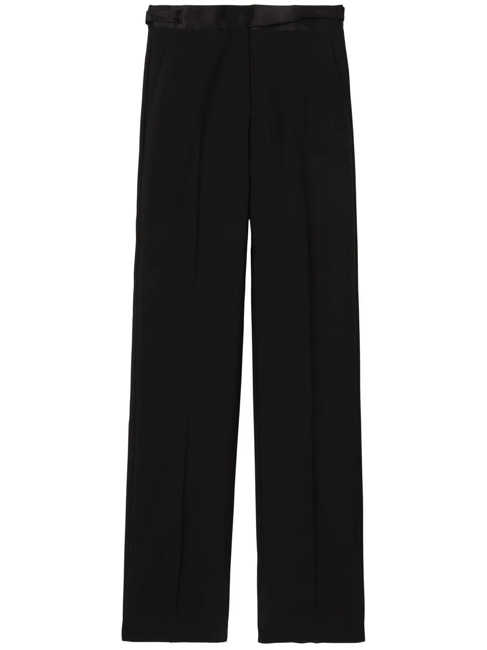 

Burberry silk-trim straight-leg trousers - Black