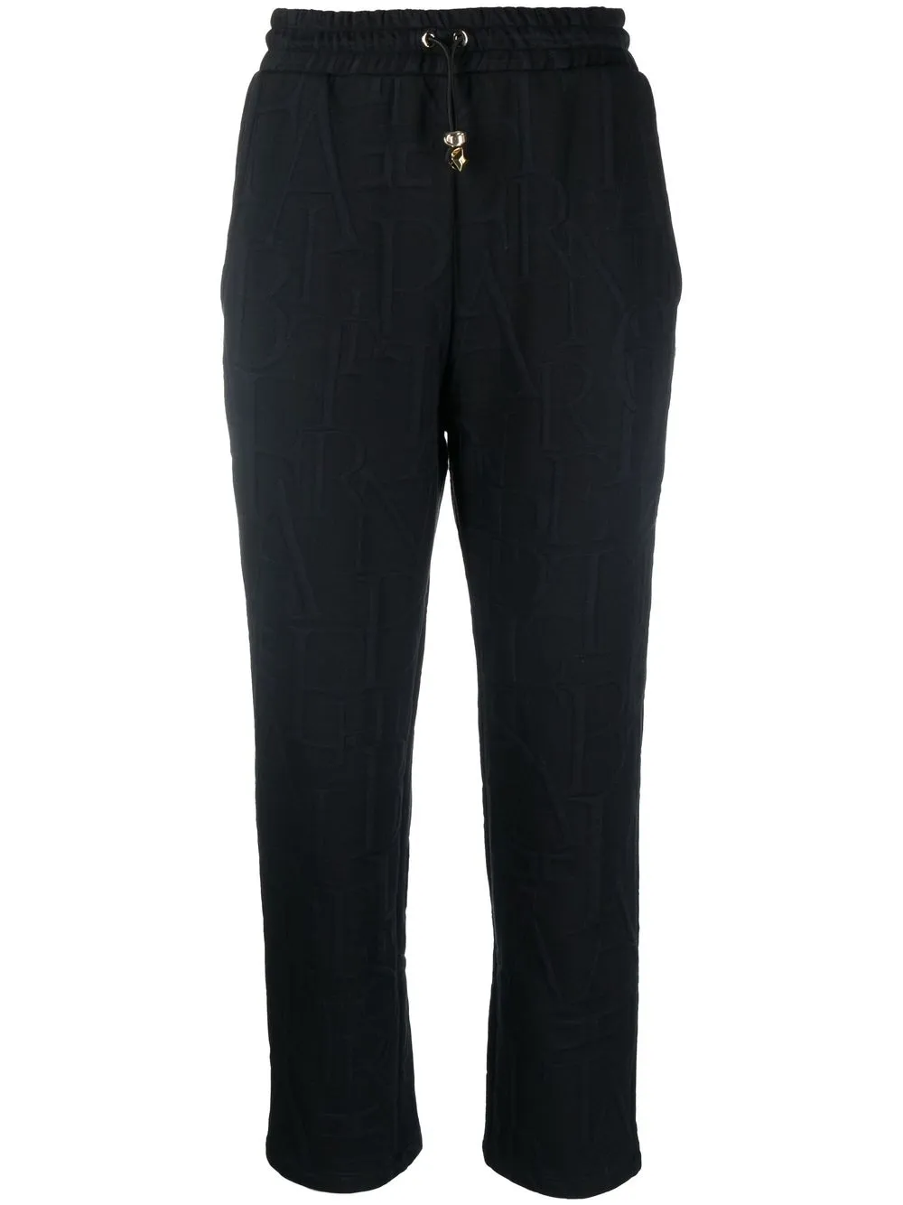 

Elisabetta Franchi pantalones con logo en relieve y cordones - Negro