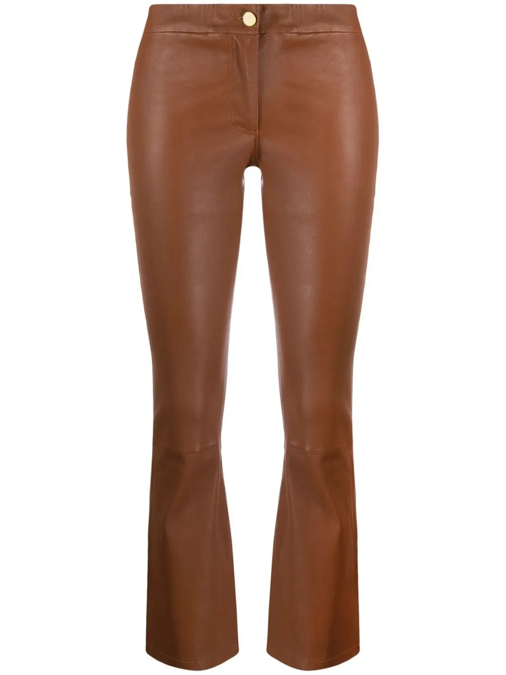 

Arma low-rise leather slim-fit trousers - Brown