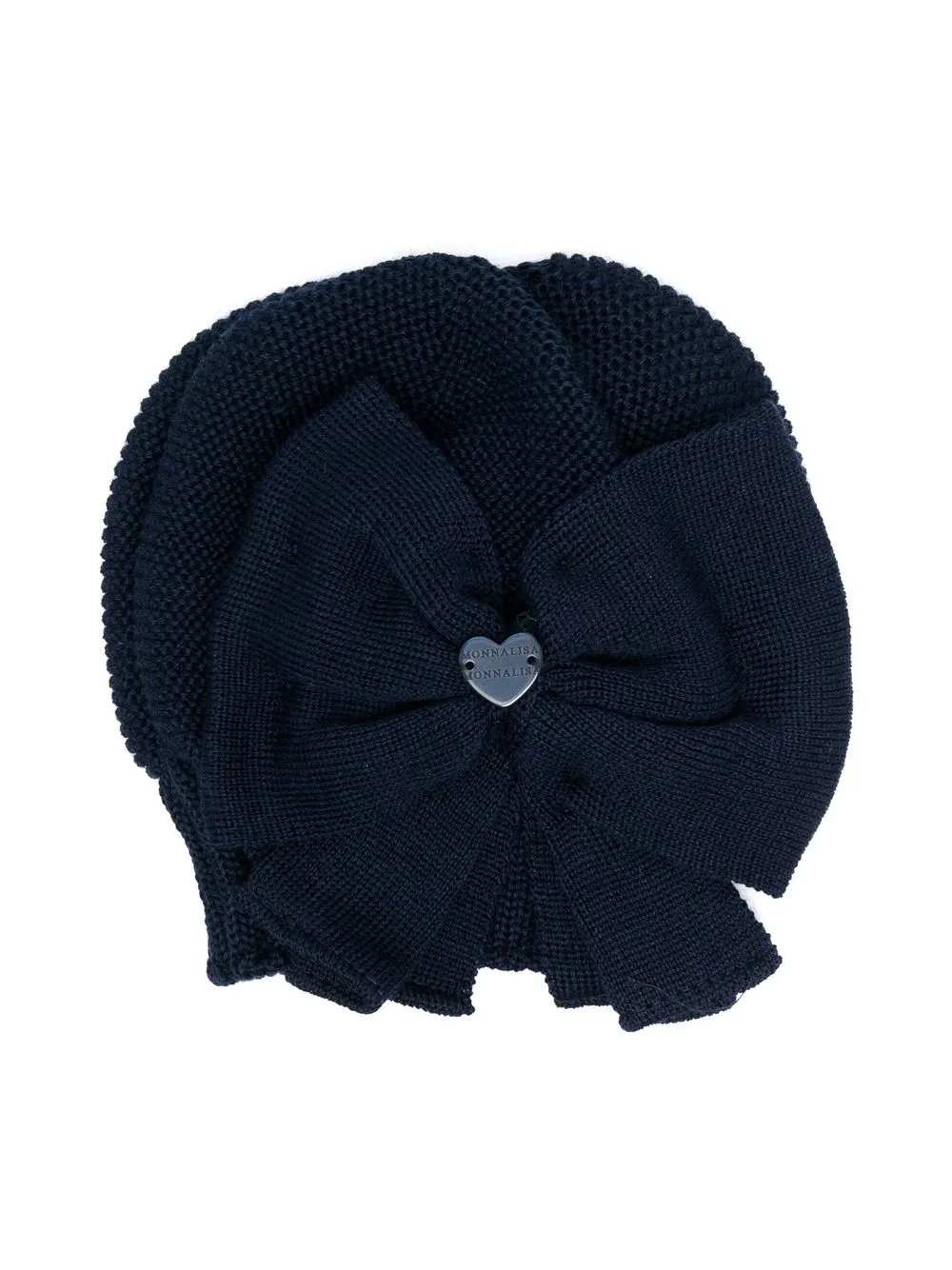 

Monnalisa logo-plaque bow ribbed beanie - Blue