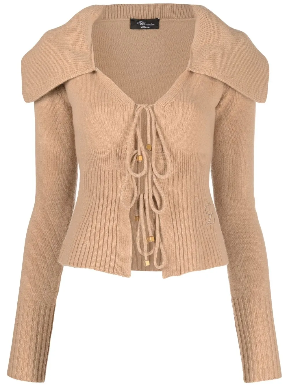 

Blumarine tie-detail cardigan - Neutrals